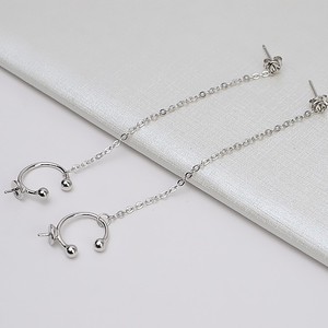 ต่างหูเงินแท้ S925 สำหรับผู้หญิง ดีไซน์ทันสมัย อุปกรณ์ DIY สำหรับทำต่างหูมุก 7-8 มม. รุ่น 1319 ฐานต่างหูแบบห้อย  อะไหล่เครื่องประดับเปล่า - Product Image 5