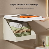 Boîte de rangement murale rectangulaire pliable en plastique, étagère de salle de bain, armoire de toilette, organisateur de vêtements compact