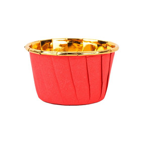 <b>Red</b> Rolled Edge Cupcake Liners 50 Count Heat Resistant Oven Safe Muffin <b>Paper</b> Cups For Baking - Product Image 2