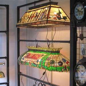 Lámpara de Mesa de Billar LED Tiffany de 55'' con Vidrio Tallado, 6 Luces, Lámpara de Araña para Sala de Billar y Snooker, Hecha a Mano, Control Táctil, 2700K - Product Image 3