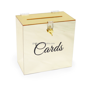 Vàng Bộ Sưu Tập Thiết Kế Phong Bì Nhựa Hiển Thị Có Nhu Cầu Cũng Acrylic Thẻ Quà Tặng Đám Cưới Tiền Hộp Với Khóa Cho Đám Cưới - Product Image 4
