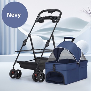 One-Button Folding Dog Stroller Weather Cover New Foldable Pet Jogger Mesh Storage Basket for <b>Cats</b> Convenient <b>Cat</b> <b>Cage</b> Stroller - Product Image 5
