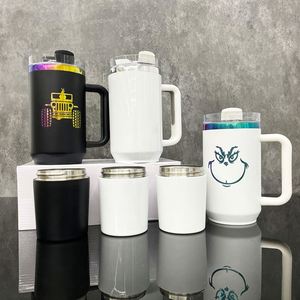 Taza de sublimación de acero inoxidable de doble pared de 40 oz con compartimento oculto, tapa con pajita y aislamiento, apta para contacto con alimentos, para viaje y almacenamiento 2 en 1 - Product Image 1