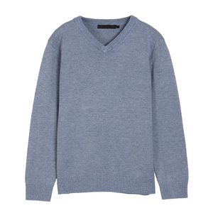 เสื้อสเวตเตอร์ถักแบบสวมหัวสำหรับเด็กผู้ชายเสื้อสเวตเตอร์คอวีผ้าคอตตอน100% เป็นมิตรกับสิ่งแวดล้อมเหมาะสำหรับฤดูหนาวแฟชั่นประจำวัน - Product Image 5