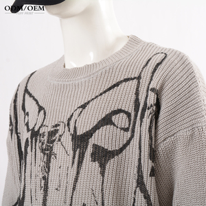 Suéter Personalizado para Hombre con Logotipo ODM y OEM, Suéter de Punto de Manga Larga con Patrón Jacquard, Jersey de Cuello Redondo para Invierno, Suéter Personalizado para Hombre - Product Image 4