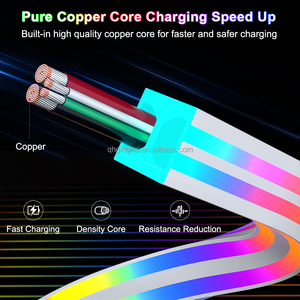Núcleos de alambre de cobre puro LED <span class=keywords><strong>Cable</strong></span> de carga rápida USB tipo C 1M 12V 5A 65W 100W Tipo C <span class=keywords><strong>Cable</strong></span> <span class=keywords><strong>Iphone</strong></span> Silicona 66W Adaptador de silicona - Product Image 6