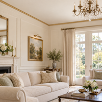 Moulure décorative d'angle de plafond Banruo Slim Antique Gold PS pour villas et hôtels