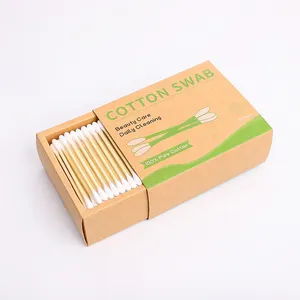 Qtips Oem Paper Box Package Cotton Buds Bamboo Stick Ear Buds Qtips With Different Size