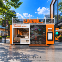 Kiosque de restaurant modulaire écologique, boutique mobile, studio portable, design de logo personnalisé pour une utilisation commerciale en extérieur