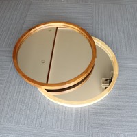 Cadre rond en bois de style moderne fait à la main avec un grand miroir décoratif de qualité d'exportation