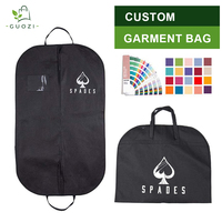 Sac à vêtements pliable noir en non-tissé avec fermeture éclair, double poignée, impression de logo, vente en gros, sac à vêtements personnalisé avec logo