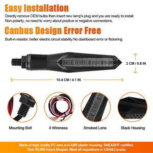 Universal LED Motorcycle Accessories 12v Waterproof Sequential Amber Flasher Indicator Blinker Lights <strong>Turn</strong> <strong>Signal</strong> for Motorcycle - Product Image 2