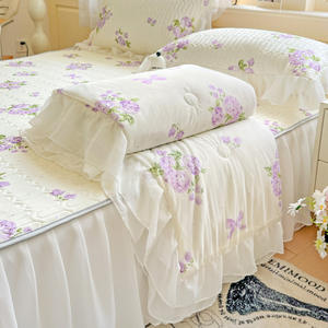 Neue coole vierteilige Bettwäsche Set Fresh Lace Floral Korean <span class=keywords><strong>Bed</strong></span> Röcke Bezüge - Product Image 1