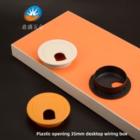 Cache-câbles en plastique de 35 mm pour bureau d'ordinateur avec boîte de gestion des câbles, pour trous de câblage de meubles et armoires, Chine