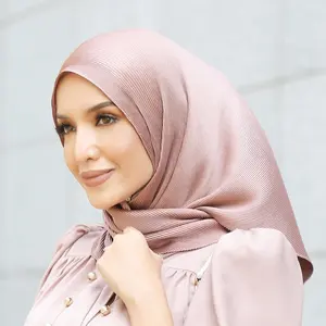 Syal Lipit Bentuk Segitiga Kustom, Hijab Lipit Satin, Hijab Segitiga Wanita Muslim