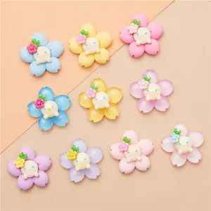 DIY Phone Case Cartoon Flower Resin Charms Resin Art Flowers Resin Flowers Jewelry For Decoration