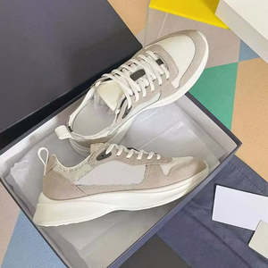 Luxury Designer Genuine Leather Mesh Pointed <b>Toe</b> High Top Sneakers Fashion Trend Casual Streetwear Winter Lace-Up - Product Image 4