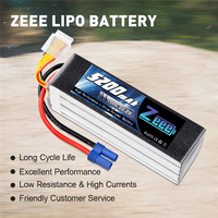 Batterie Lipo Zeee 22.2V 100C 5200mAh avec connecteur EC5, batterie RC pour voiture RC, camion, avion, hélicoptère