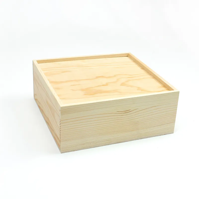 Caixa de presente simples tipo gaveta chinesa, nova caixa de madeira para presente de doces com mão, caixa de madeira para armazenamento de joias DIY