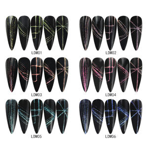 Mocmaki Cat Eye Spider Gel 10mL Vernis à Ongles UV Élastique pour Nail Art Certifié MSDS ROUGE Or Noir Blanc - Product Image 2