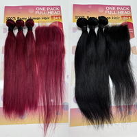 Lots de Cheveux Humains Brésiliens Vierges Naturels Noirs 7A 8A 9A 100% Remy avec Cuticules Alignées et Closure en Dentelle 4x4 – Vente en Gros