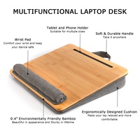 Plateau de bureau en bambou pour ordinateur Portable avec coussin et oreiller