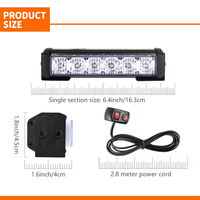 Nouvelle Bande Lumineuse Stroboscopique d'Avertissement pour Voiture à 12 LED avec Télécommande 12V IP65 Étanche 18W Feux de Jour de Secours pour Voiture