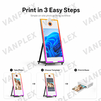 Photomaton miroir magique professionnel pour événements, 60 pouces avec écran tactile de 43 pouces, pour location, couleurs personnalisables