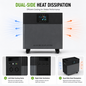 ระบบจัดเก็บพลังงานแบบพกพาออลอินวันพร้อมล้อ 300W 1200W 2500W แบตเตอรี่ LiFePO4 พับเก็บได้ ใช้พลังงานแสงอาทิตย์ สำหรับบ้านและนอกบ้าน - Product Image 4