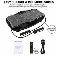 Plateforme vibrante pour tout le corps, 200W, capacité de charge 200KG, 110V-220V, avec bandes de résistance et télécommande