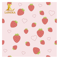 Langka Meest Populaire 100% Katoen Aardbei Perzik Vruchten Bedrukte Stof Voor Kleding En Jurk
