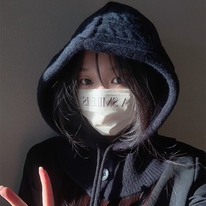 Chapeau tricoté à capuche pour femme, écharpe tout-en-un, cache-cou épaissi, bonnet d'hiver noir, vert foncé, gris, rouge, kaki - Product Image 1