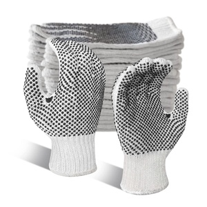 Guante punteado de <span class=keywords><strong>PVC</strong></span> de doble cara Guante de trabajo de seguridad Guantes de punto de algodón blanco para trabajo Trabajo de jardín industrial - Product Image 1