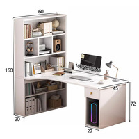 Meubles de bureau à domicile Bureau d'angle en bois Bureau d'ordinateur blanc avec bibliothèque en cube