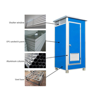 Toilettes et douche portables écologiques anti-UV modernes avec structure en acier coloré pour usage extérieur en promotion – Unité mobile