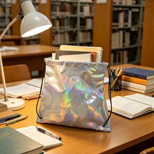 Mochila con Cordón Brillante Holográfica Láser de PU para Deportes y Gimnasio, Bolso de Hombro con Holograma - Product Image 2