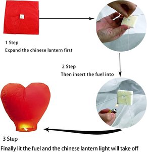 Nicro ban đầu nhà máy chống cháy giấy chúc phúc hình trái tim bầu trời đèn lồng đám cưới Nguồn cung cấp tiệc năm mới - Product Image 3