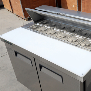 Thương mại thép không gỉ salad Bar đôi cửa làm mát không khí bánh sandwich Prep tủ lạnh máy làm lạnh bàn làm việc - Product Image 4