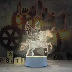 Image personnalisée Unique LED Creative 3d Acrylique cadeau lampe de bureau Veilleuse pour l'école Cadeau Noël Chambre Chevet