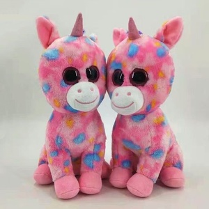 Unicornio de peluche rosa personalizado, unicornio de peluche con ojos grandes, juguete de unicornio con manchas - Product Image 1