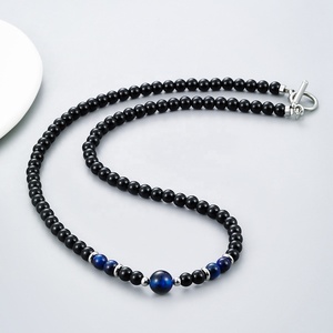 Prezzo di fabbrica collana da <span class=keywords><strong>uomo</strong></span> con <span class=keywords><strong>perline</strong></span> in pietra occhio di tigre ultimo Design collana con fibbia OT in acciaio inossidabile con <span class=keywords><strong>perline</strong></span> da 6mm - Product Image 1