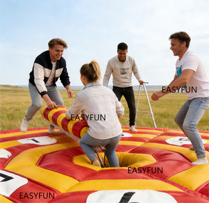 EASYFUN Jeu d'obstacles gonflable Wipeout Bike personnalisé en usine, jeu de barre rotative <span class=keywords><strong>électrique</strong></span> pour la location d'événements de carnaval - Product Image 5
