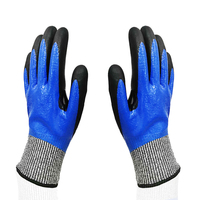 Gants en nitrile polyester 15G à double revêtement, entièrement sablés, antidérapants
