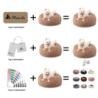 peluche chien lit doux fausse longue fourrure écologique confortable beignet lit pour animaux de compagnie pour chat lavable