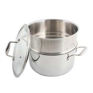 Dishwasher Safe <b>for</b> Gas and <b>Induction</b> Cookers Stainless Steel Soup <b>Pot</b> with Lid and Steamer Insert - Product Image 4