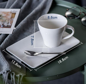 トレイ磁器ティーカップとソーサー朝食ミルクアフタヌーンティーカップセット付きの豪華なセラミックコーヒーマグ - Product Image 2