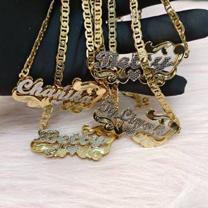 Collana con <span class=keywords><strong>nome</strong></span> per bambini da donna collana con catena bicolore con <span class=keywords><strong>nome</strong></span> personalizzato per bambina in acciaio inossidabile - Product Image 2