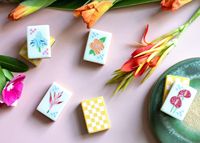 Jeu de tuiles de Mahjong américain, thème Plage Tropicale, en acrylique, tuiles à trois couches, BAM DOT CRAK, lettres anglaises, dos à motif damier, cadeau
