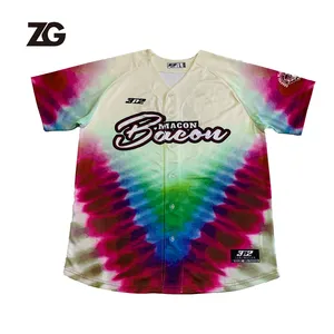 Camisetas de béisbol con impresión por sublimación personalizada de fábrica, uniforme de béisbol colorido para entrenamiento