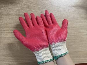 Gants de sécurité en coton latex enduit de caoutchouc vietnamien, anti-coupure, antidérapants, réutilisables, tricotés, calibre 10, protection pour le jardinage - Product Image 6